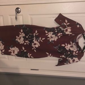 Beautiful Maroon Floral Midi Dress